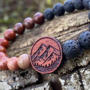 Náramek Vulkán - červený jaspis, láva - Obrázek 2