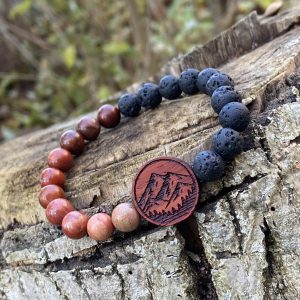 Náramek Vulkán - červený jaspis, láva