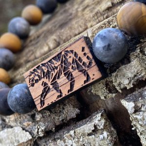 Náramek Tygr - merbau, matný larvikit a tygří oko - Obrázek 2