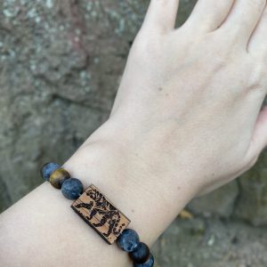 Náramek Tygr - merbau, matný larvikit a tygří oko - Obrázek 3