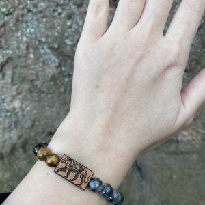 Náramek Tygr - merbau, larvikit, tygří oko - Obrázek 3