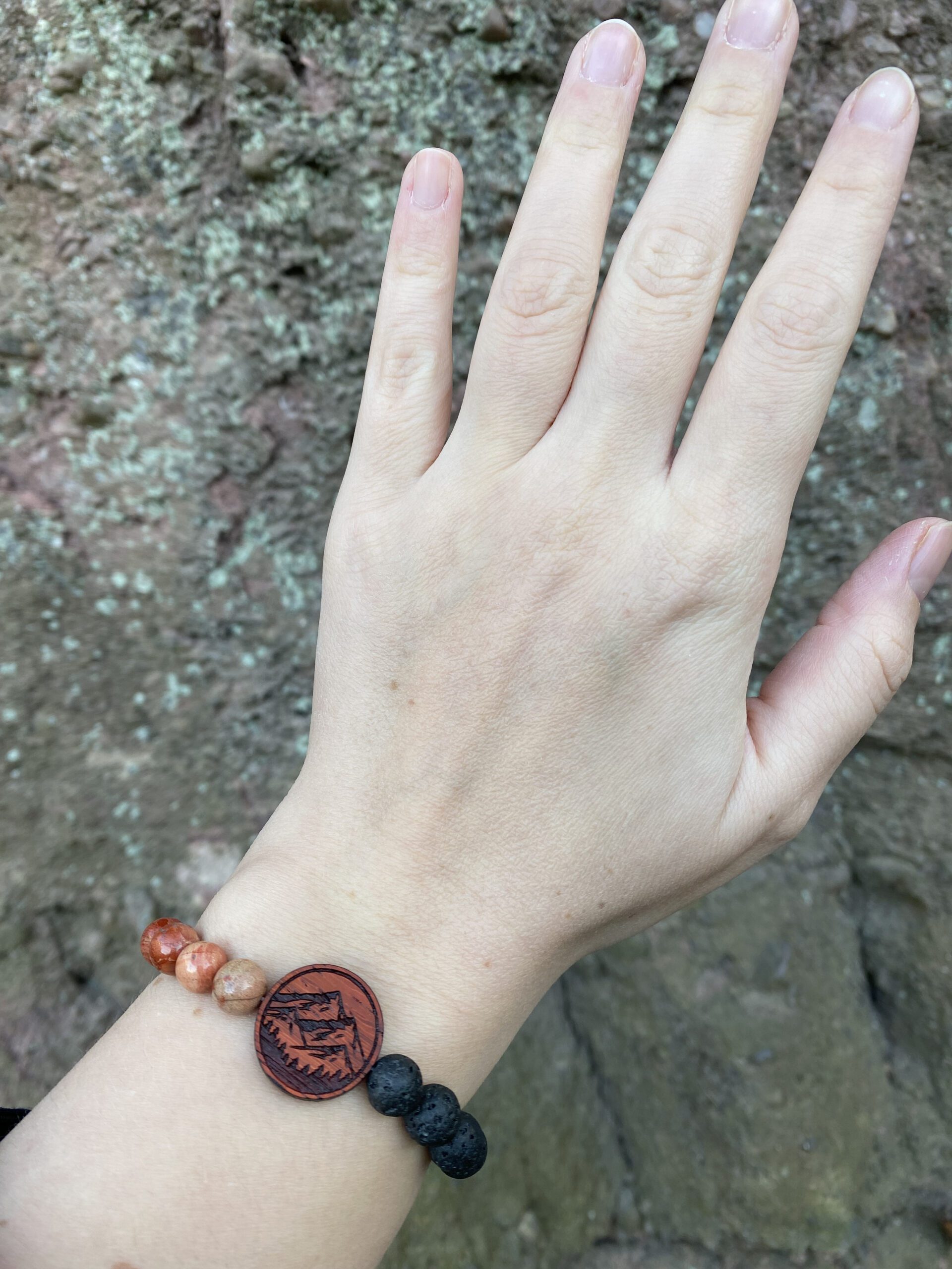 Náramek Vulkán - červený jaspis, láva - Obrázek 4