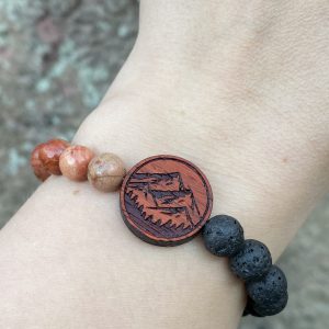Náramek Vulkán - červený jaspis, láva - Obrázek 3