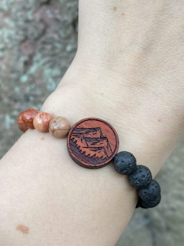 Náramek Vulkán - červený jaspis, láva - Obrázek 3