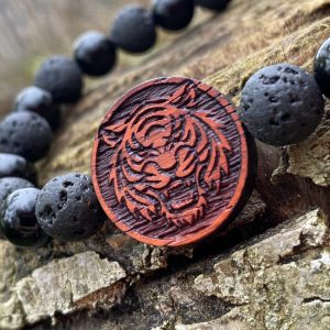 Náramek Hlava tygra - padouk, láva, onyx - Obrázek 2