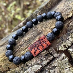 Náramek Tygr - padouk, láva, onyx