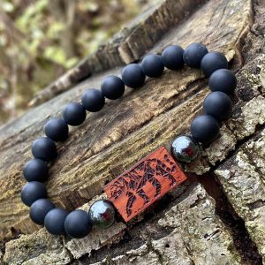 Náramek Tygr - padouk, hematit, matný onyx