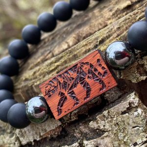 Náramek Tygr - padouk, hematit, matný onyx - Obrázek 2