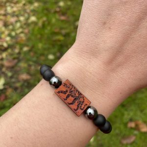 Náramek Tygr - padouk, hematit, matný onyx - Obrázek 3