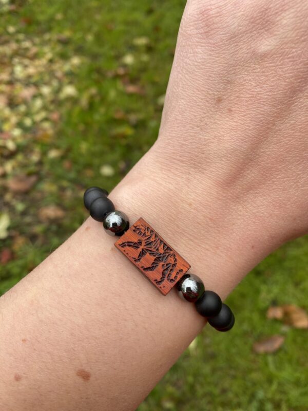 Náramek Tygr - padouk, hematit, matný onyx - Obrázek 3