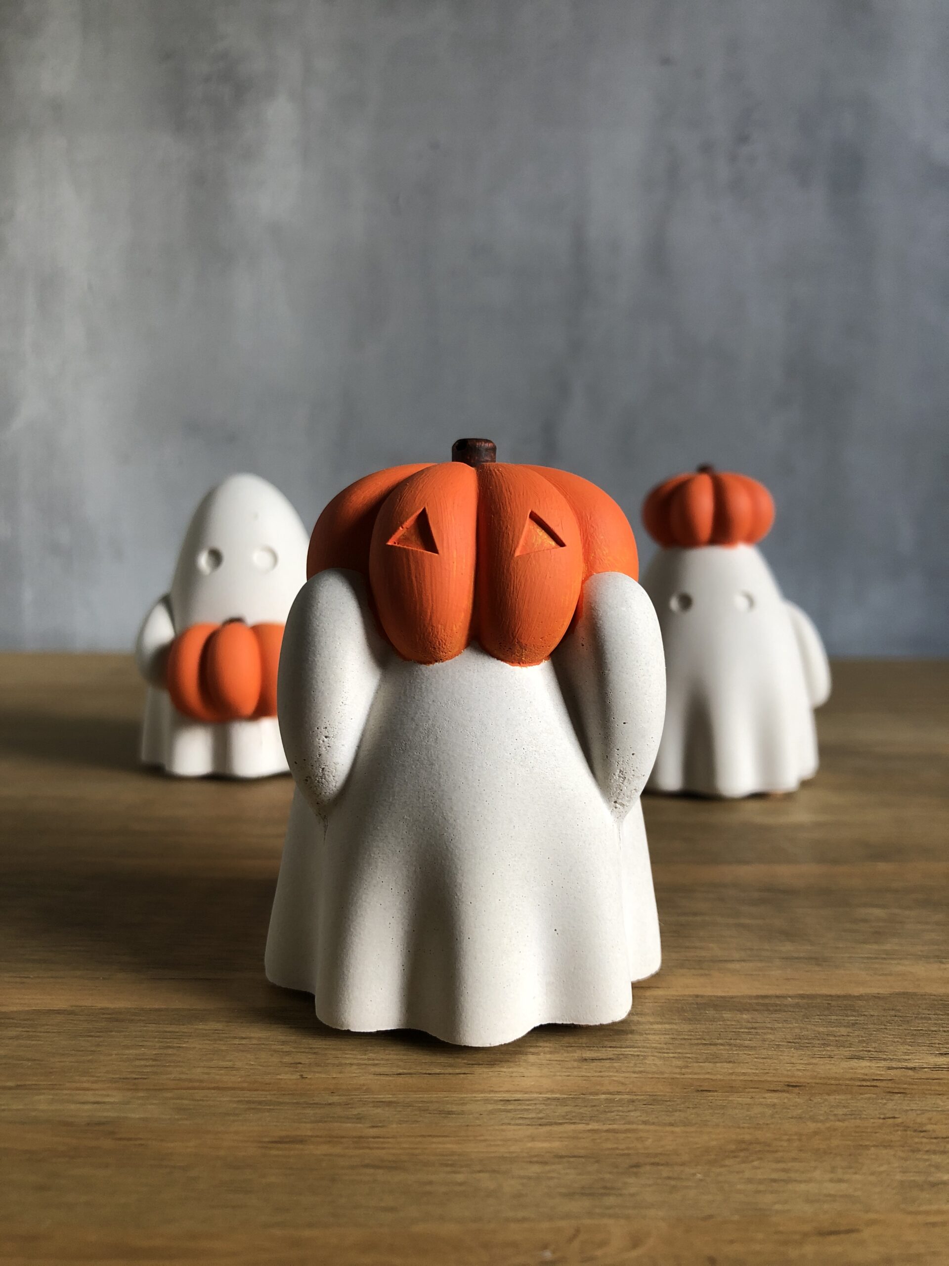 Duchové s dýněmi – betonová sada 3 podzimních dekorací - Obrázek 2