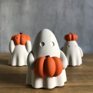 Duchové s dýněmi – betonová sada 3 podzimních dekorací - Obrázek 3