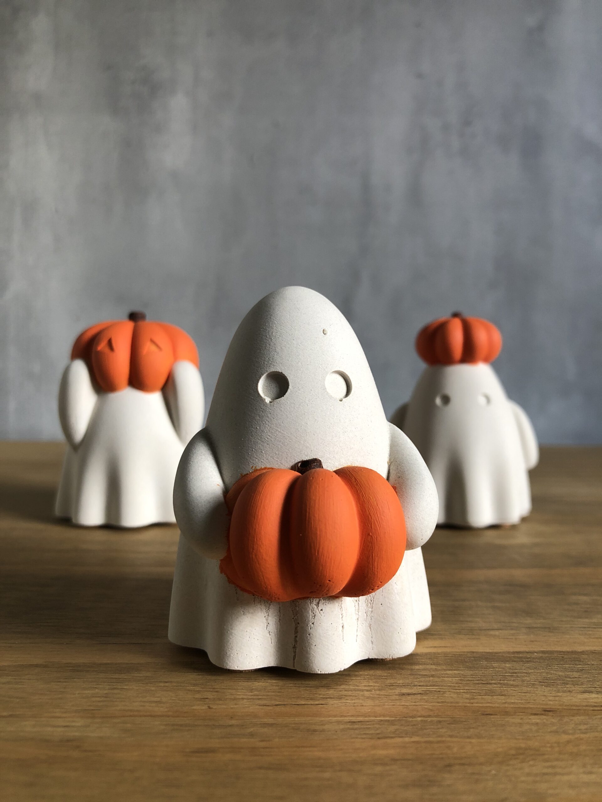Duchové s dýněmi – betonová sada 3 podzimních dekorací - Obrázek 3