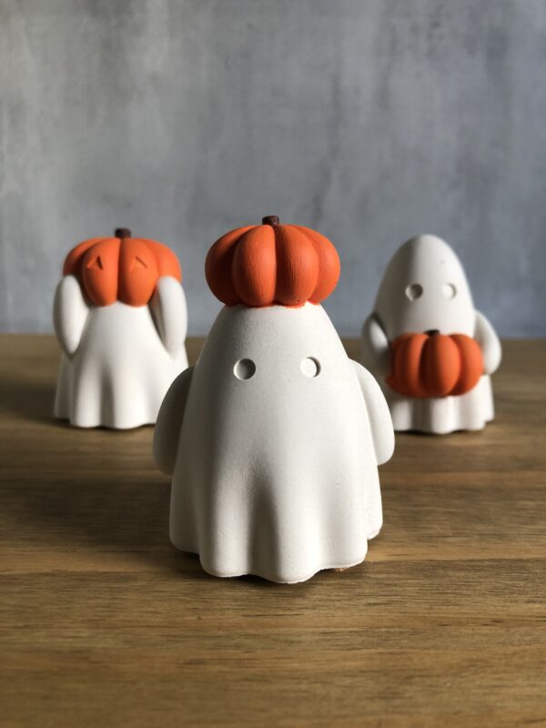Duchové s dýněmi – betonová sada 3 podzimních dekorací - Obrázek 4