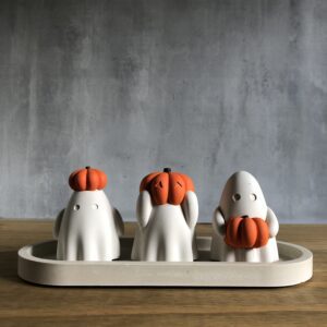 Duchové s dýněmi – betonová sada 3 podzimních dekorací - Obrázek 6