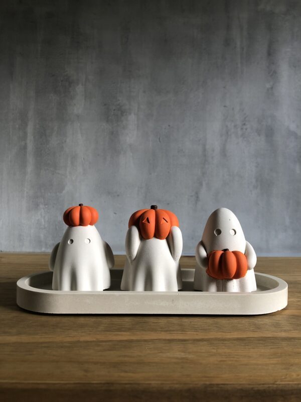 Duchové s dýněmi – betonová sada 3 podzimních dekorací - Obrázek 6