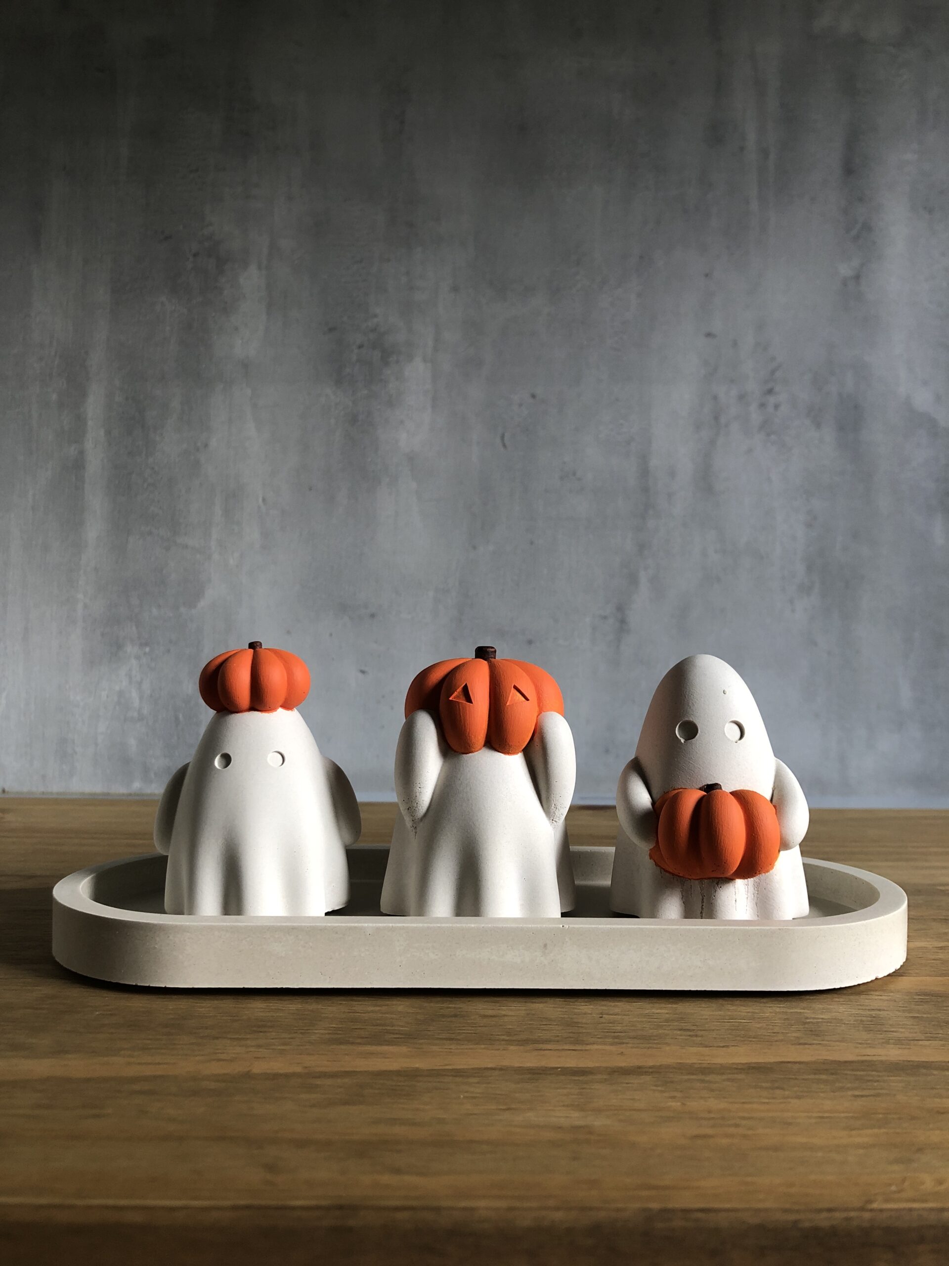 Duchové s dýněmi – betonová sada 3 podzimních dekorací - Obrázek 6