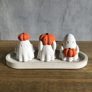 Duchové s dýněmi – betonová sada 3 podzimních dekorací - Obrázek 5