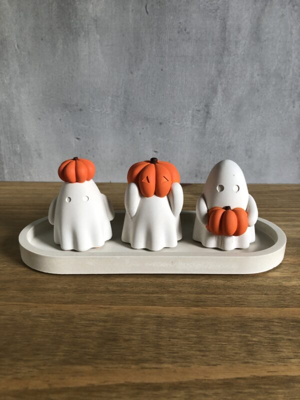 Duchové s dýněmi – betonová sada 3 podzimních dekorací - Obrázek 5