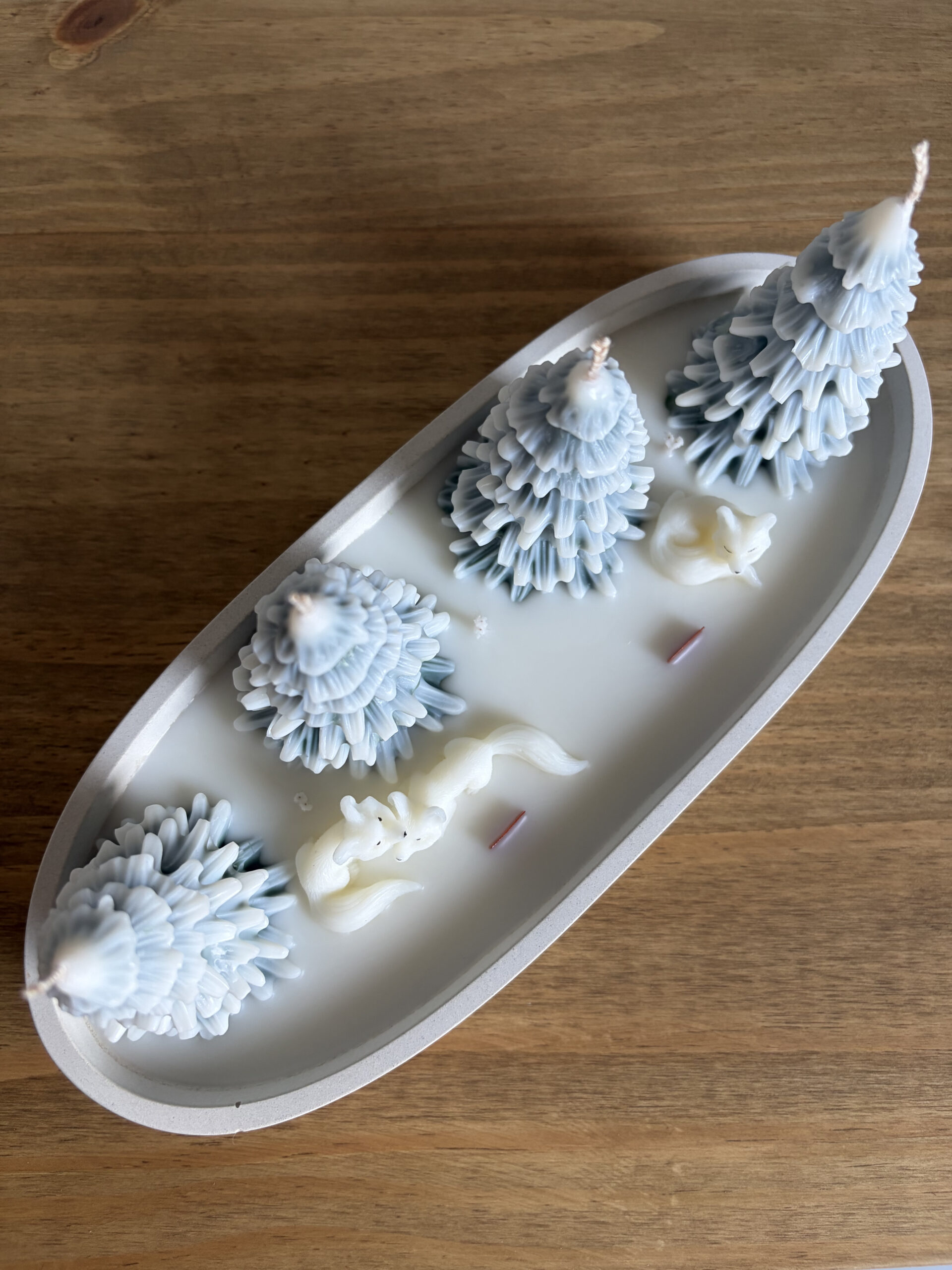 Svíčka – Lišky v zasněženém lese - Obrázek 2