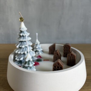 Svíčka – Zimní vesnička v betonu