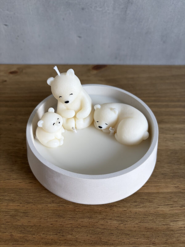 Svíčka – Lední medvědi v misce - Obrázek 2