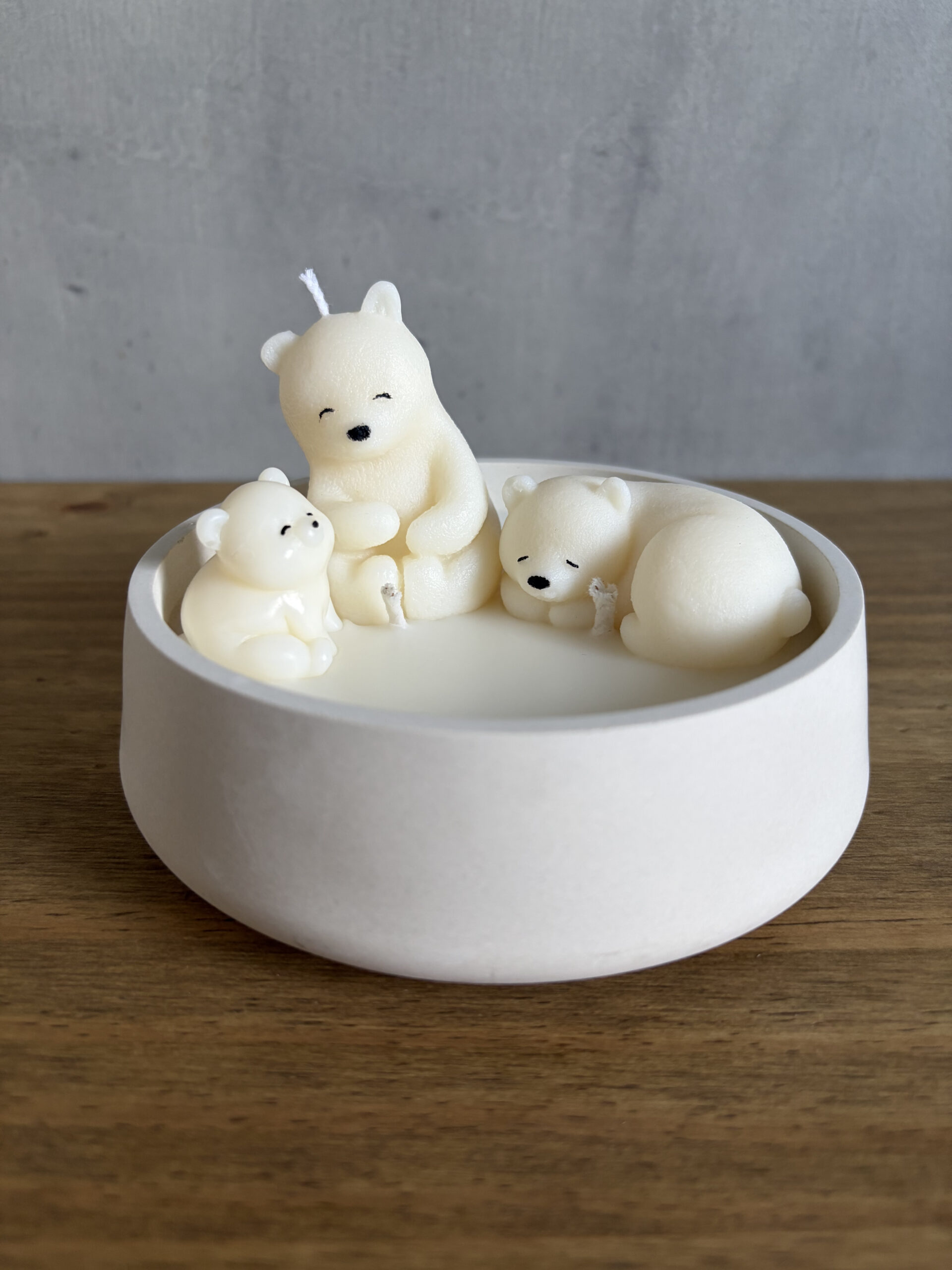 Svíčka – Lední medvědi v misce - Obrázek 1