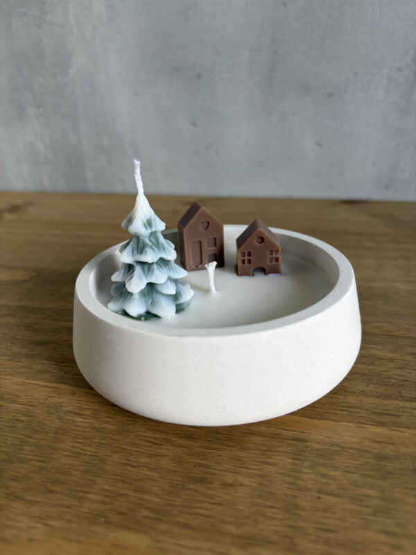 Svíčka – Malá zimní vesnička - Obrázek 1